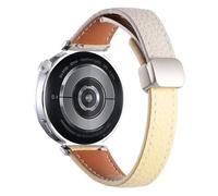 Cinturino di ricambio compatibile con Garmin Vivoactive 6 5, 20 mm, sottile, motivo litchi con fibbia magnetica, cinturino in pelle per Forerunner 570 42 mm/Approach S50, Misura unica, Pelle, Nessuna