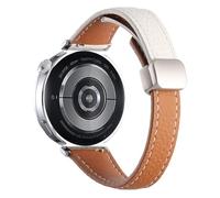 Cinturino di ricambio compatibile con Garmin Vivoactive 6 5, 20 mm, sottile, motivo litchi con fibbia magnetica, cinturino in pelle per Forerunner 570 42 mm/Approach S50, Misura unica, Pelle, Nessuna