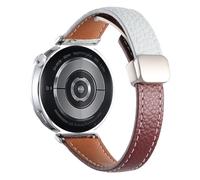Cinturino di ricambio compatibile con Garmin Vivoactive 6 5, 20 mm, sottile, motivo litchi con fibbia magnetica, cinturino in pelle per Forerunner 570 42 mm/Approach S50, Misura unica, Pelle, Nessuna