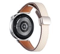 Cinturino di ricambio compatibile con Garmin Vivoactive 6 5, 20 mm, sottile, motivo litchi con fibbia magnetica, cinturino in pelle per Forerunner 570 42 mm/Approach S50, Misura unica, Pelle, Nessuna