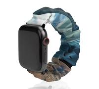 Cinturino di ricambio elastico morbido compatibile con Apple Watch Air Force Jet Aircraft Sky Scrunchie, 42mm/44mm, Acciaio inossidabile, Nessuna pietra preziosa