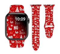 Cinturino di ricambio HoHoHo Merry Christmas compatibile con Apple Watch da 42 mm, 44 mm, 45 mm, 49 mm, per ragazze, donne, uomini, cinturino di ricambio in silicone per iWatch serie SE 8 7 6 5 4 3 2