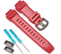 Cinturino di ricambio in gomma morbida per Casio Protrek PRG260 PRG250 PRG550 PRW2500 PRW3500 cinturino sportivo da uomo impermeabile in resina 18 mm accessori per orologio (rosso)
