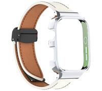 Cinturino di ricambio in pelle Lychee Texture Strap Fit 3 braccialetti a prova di sudore telaio in metallo