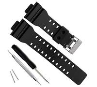 Cinturino di ricambio in resina naturale per Casio Orologio G-Shock da Uomo (Nero)