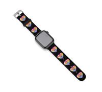 Cinturino di ricambio in silicone con simbolo della pace arcobaleno e cuore, bandiera gay orgogliosa, cinturino sportivo compatibile con Apple Watch, 38mm/40mm, Acciaio inossidabile, Ametista