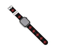 Cinturino di ricambio in silicone per orologio sportivo con bandiera canadese rossa e foglia d'acero, compatibile con Apple Watch, 42mm/44mm, Acciaio inossidabile, Ametista