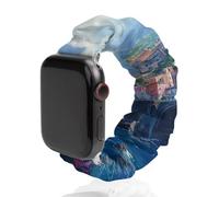 Cinturino di ricambio morbido elastico compatibile con Apple Watch, Italia Campania Costiera Amalfitana, 42mm/44mm, Acciaio inossidabile, Nessuna pietra preziosa