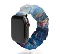 Cinturino di ricambio morbido elastico compatibile con Apple Watch, Italia Campania Costiera Amalfitana, 42mm/44mm, Acciaio inossidabile, Nessuna pietra preziosa