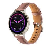 Cinturino di ricambio per Garmin Venu 3S/Venu 2S/Vivoactive 4S/Vivomove 3S, in pelle morbida, 18 mm, per Garmin Forerunner 265S/255S/255S Music, Eine Grösse, Pelle, Nessuna pietra preziosa