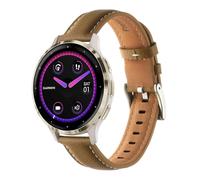 Cinturino di ricambio per Garmin Venu 3S/Venu 2S/Vivoactive 4S/Vivomove 3S, in pelle morbida, 18 mm, per Garmin Forerunner 265S/255S/255S Music, Eine Grösse, Pelle, Nessuna pietra preziosa
