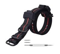 Cinturino di ricambio per orologi in nylon compatibile Casio G-Shock modello GA-100 GA-110 GA-100C GA-300 GA-120 GA-200 GD-100 GA-140 GA-735 GA-800 DW-5600 DW-5600 10 DW. 5300, Nero/rosso, Moderno