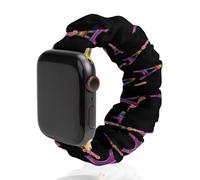 Cinturino di ricambio per orologio con Torre Eiffel di Parigi in Francia e rosa, morbido, elastico, compatibile con Apple Watch, 38mm/40mm, Acciaio inossidabile, Nessuna pietra preziosa