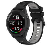 Cinturino di ricambio per orologio Garmin Forerunner 265S 255S, 18 mm, a sgancio rapido, in silicone resistente, cinturino di ricambio per Vivoactive 4S/Vivomove 3S/Venu 2S (nero e grigio)