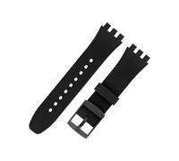 Cinturino di ricambio premium in silicone per orologio Swatch Black 19 mm