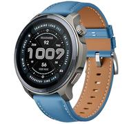 Cinturino di ricambio universale in vera pelle per smartwatch Samsung/Garmin/Huawei con anse da 22 mm, cinturino di ricambio universale in pelle per Amazfit Balance 2 unisex (blu, 22 mm)