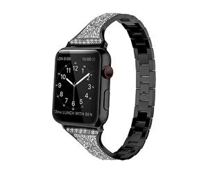 Cinturino di ricambio WIGENTO Diamant Style Design Band Nero, acciaio