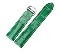 Cinturino EDVTK35 in vera pelle 18/20/22mm compatibile uomo/donna, sostituisce cinturini compatibili con Tank Solo, Green Silver, 22mm