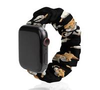 Cinturino elastico di ricambio per orologio brasiliano Jiu Jitsu Fighting Cat Scrunchie morbido elastico compatibile con Apple Watch, 38mm/40mm, Acciaio inossidabile, Nessuna pietra preziosa