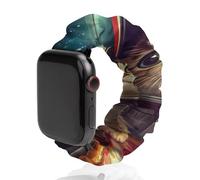Cinturino elastico di ricambio per orologio con gatto divertente che vola una pizza astronauta e astronauta morbido cinturino di ricambio compatibile con Apple Watch, 38mm/40mm, Acciaio inossidabile