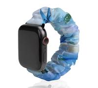 Cinturino elastico di ricambio per orologio con motivo floreale e uccellino, morbido, compatibile con Apple Watch, 42mm/44mm, Acciaio inossidabile, Nessuna pietra preziosa