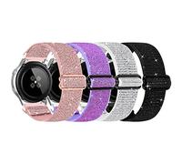 Cinturino elastico in nylon, confezione da 4: 18 mm, 19 mm, 20 mm, 22 mm, a sgancio rapido, compatibile con Samsung, Garmin, Fossil, Amazfit, Huawei Watch, 18mm, Nylon, Non pietra preziosa