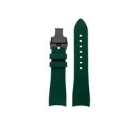 Cinturino for orologio da uomo in silicone morbido curvo da 22mm, adatto for Casio Edifice Racing ECB-900DB(A-Green Black)