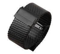 Cinturino For Orologio In Maglia Milanese Da 1,0 Mm Adatto For DW, Compatibile For Omega, For Seiko, Bracciale In Acciaio Inossidabile A Sgancio Rapido(Black,18mm)