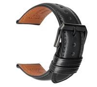 Cinturino for orologio in morbida pelle di vacchetta da 20/22/24 mm adatto for Longines/Casio/DW(Black B,21mm)