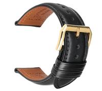 Cinturino for orologio in morbida pelle di vacchetta da 20/22/24 mm adatto for Longines/Casio/DW(Black G,24mm)