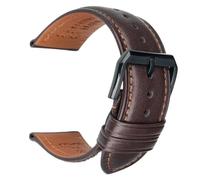 Cinturino for orologio in morbida pelle di vacchetta da 20/22/24 mm adatto for Longines/Casio/DW(Dark Brown B,22mm)
