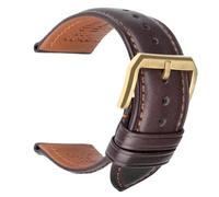 Cinturino for orologio in morbida pelle di vacchetta da 20/22/24 mm adatto for Longines/Casio/DW(Dark Brown G,20mm)