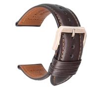 Cinturino for orologio in morbida pelle di vacchetta da 20/22/24 mm adatto for Longines/Casio/DW(Dark Brown RG,20mm)