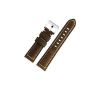 Cinturino for orologio in pelle bovina da 22mm adatto for Casio MDV-106 MDV-107 MDV-106D MTP-VD01(Dark brown steel buckle)