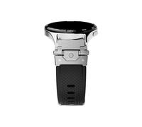 Cinturino for orologio in silicone da 22mm adatto for Huawei Watch GT 5 4 Pro 46mm/Amazfit Balance Falcon/Oneplus 2 2R(Silver black,22mm)