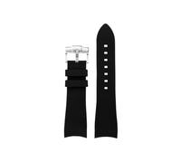 Cinturino for orologio in silicone morbido curvo da 22mm, adatto for Casio Edifice Racing ECB-900DB(Black Silver)