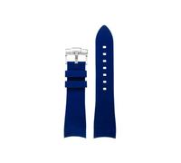 Cinturino for orologio in silicone morbido curvo da 22mm, adatto for Casio Edifice Racing ECB-900DB(Blue Silver)