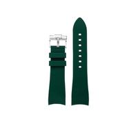 Cinturino for orologio in silicone morbido curvo da 22mm, adatto for Casio Edifice Racing ECB-900DB(Green Silver)