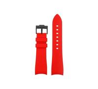 Cinturino for orologio in silicone morbido curvo da 22mm, adatto for Casio Edifice Racing ECB-900DB(Red Black)