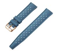 Cinturino for orologio in silicone stile tropicale da 18 mm, 20 mm, 22 mm, a sgancio rapido, cinturino sportivo in gomma traspirante, compatibile con smartwatch da uomo(Ink Blue Rose Gold,22mm)
