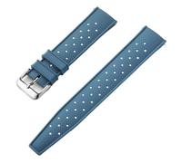Cinturino for orologio in silicone stile tropicale da 18 mm, 20 mm, 22 mm, a sgancio rapido, cinturino sportivo in gomma traspirante, compatibile con smartwatch da uomo(Ink Blue Silver,18mm)