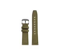 Cinturino for orologio in vera pelle di tela da 22mm Adatto for IWC/Pilot/Citizen/Tissot/Breitling/SEIKO(Army Green-black buckle)