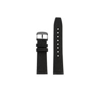 Cinturino for orologio in vera pelle di tela da 22mm Adatto for IWC/Pilot/Citizen/Tissot/Breitling/SEIKO(Black-black buckle)