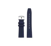 Cinturino for orologio in vera pelle di tela da 22mm Adatto for IWC/Pilot/Citizen/Tissot/Breitling/SEIKO(Blue-Silver Buckle)