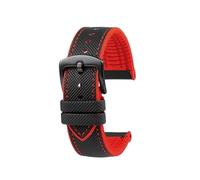 Cinturino for orologio sportivo da uomo in gomma impermeabile da 23mm Adatto for Casio PROTREK PRW-30 50 60 70(Black Red Black)