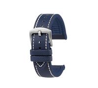 Cinturino for orologio sportivo da uomo in gomma impermeabile da 23mm Adatto for Casio PROTREK PRW-30 50 60 70(Blue white steel)