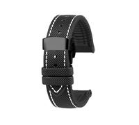Cinturino for orologio sportivo da uomo in gomma impermeabile da 23mm Adatto for Casio PROTREK PRW-30 50 60 70(A-Black white Black)