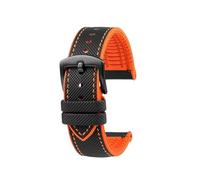 Cinturino for orologio sportivo da uomo in gomma impermeabile da 23mm Adatto for Casio PROTREK PRW-30 50 60 70(Black Orange Black)