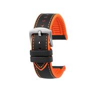 Cinturino for orologio sportivo da uomo in gomma impermeabile da 23mm Adatto for Casio PROTREK PRW-30 50 60 70(Black Orange steel)