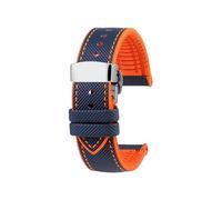 Cinturino for orologio sportivo da uomo in gomma impermeabile da 23mm Adatto for Casio PROTREK PRW-30 50 60 70(A-Blue Orange steel)
